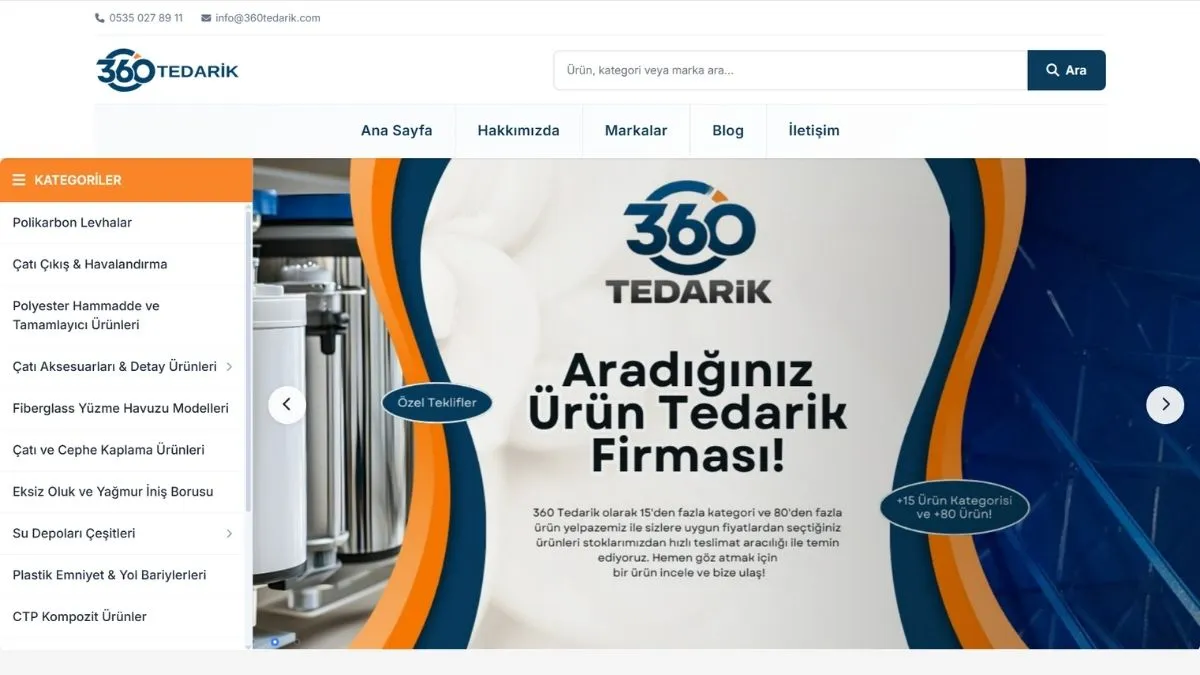 360 Tedarik e-ticaret sitesi