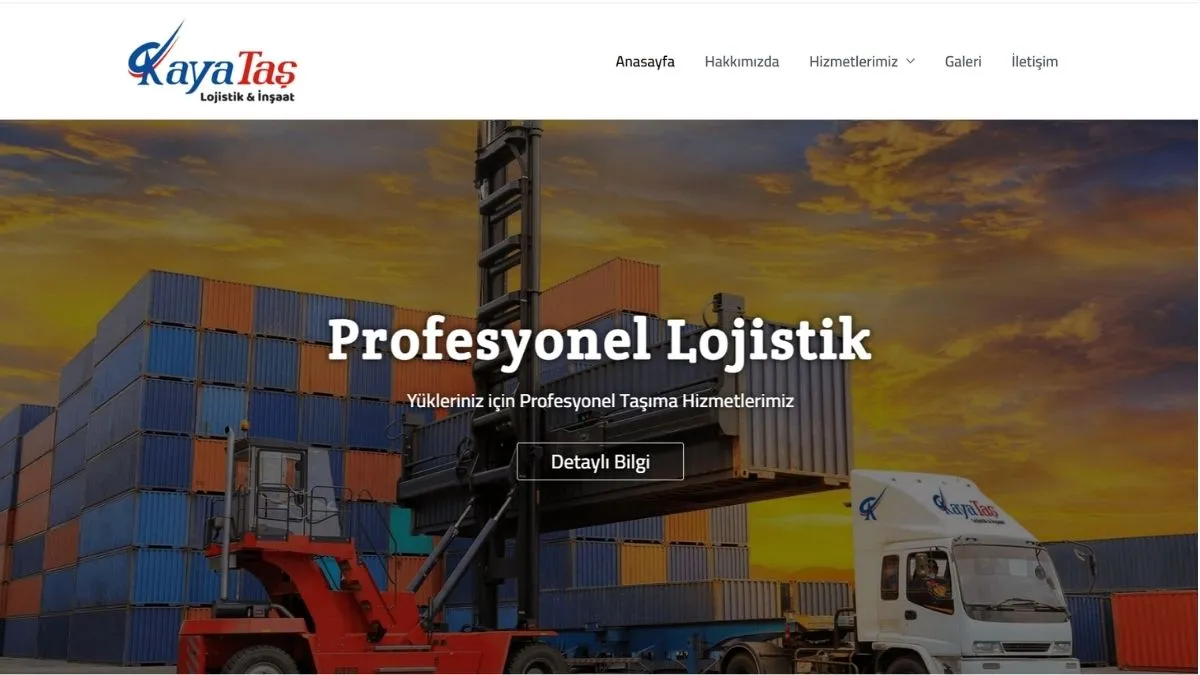 Kaya Taş Lojistik & İnşaat web sitesi ana sayfası