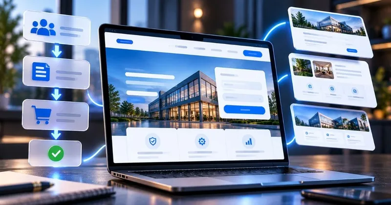 Başlık, fayda maddeleri, müşteri yorumu ve teklif formundan oluşan bir landing page düzeni